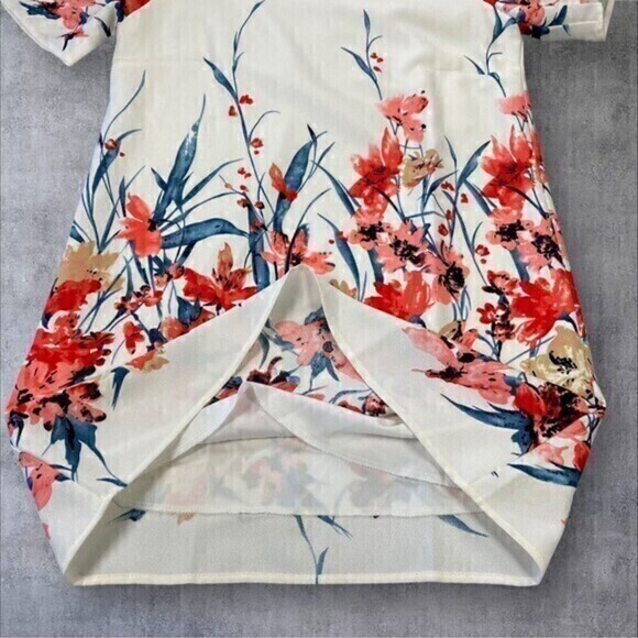 Fabrik Dress Womens Medium Floral Print Round Neck Knee Length Bohemian Coastal - Picture 4 of 14